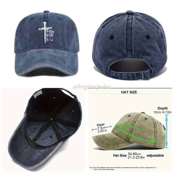 BASEBALL CAP Unisex Navy Blue "The Way, The Truth, The Life" - Picture 7 of 7